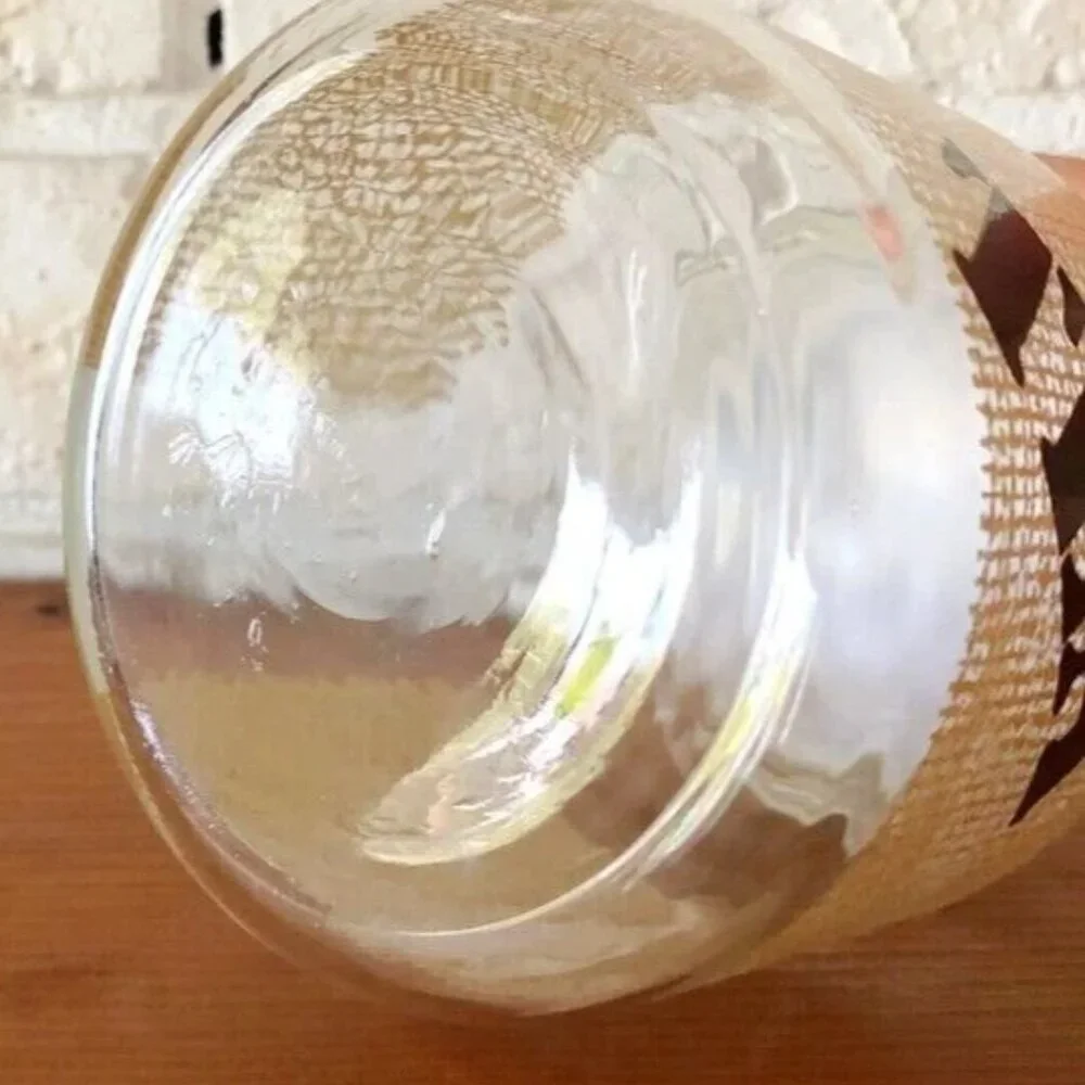Vintage Anchor Hocking Tea Storage Jar Glass Container Burlap Pattern MCM 1970's